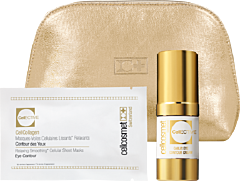 Cellcosmet Cellmen Switzerland Cellcosmet Bright Look Set = CellEctive CellCollagen Eye Contour Mask + CellEctive CellLift Eye Contour Cream 15 ml + goldene Beauty Bag